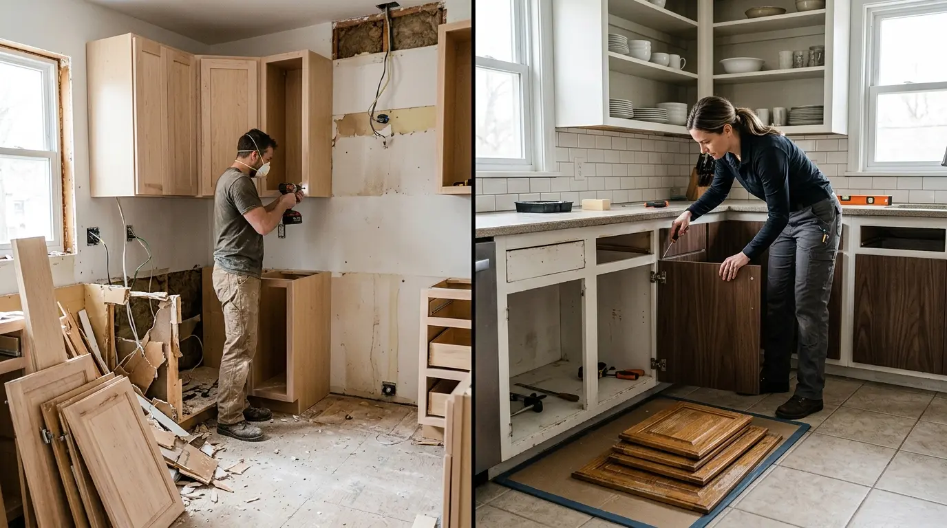 Kitchen Cabinet Replacement vs Refacing
